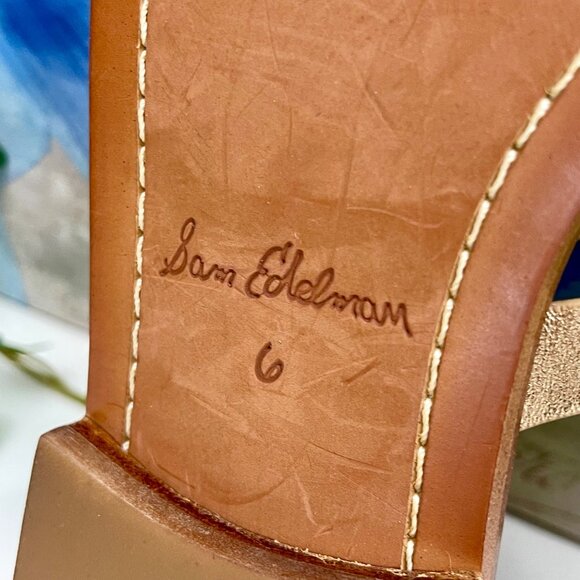 Sam Edelman Dina Fisherman Mule in Gold Quartz Leather size 6 - Picture 11 of 11